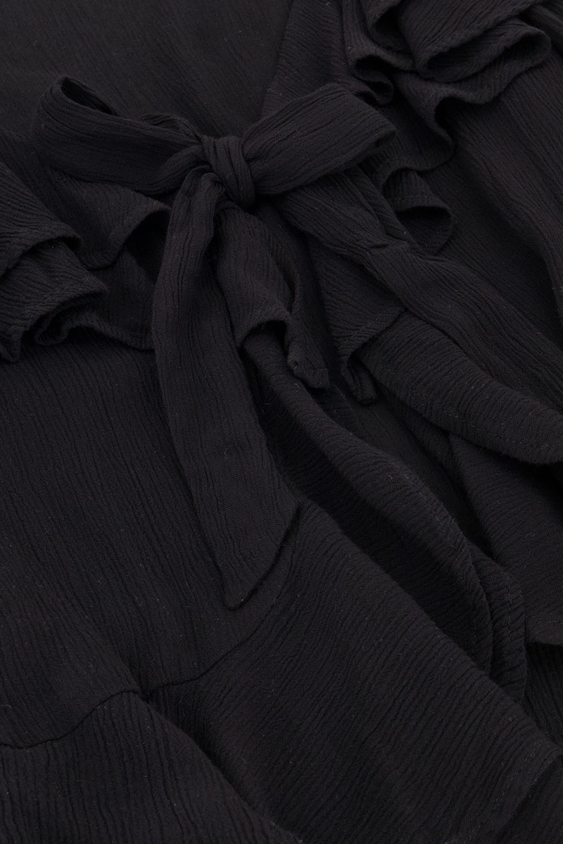 Black ruffle blouse with bow | My Jewellery