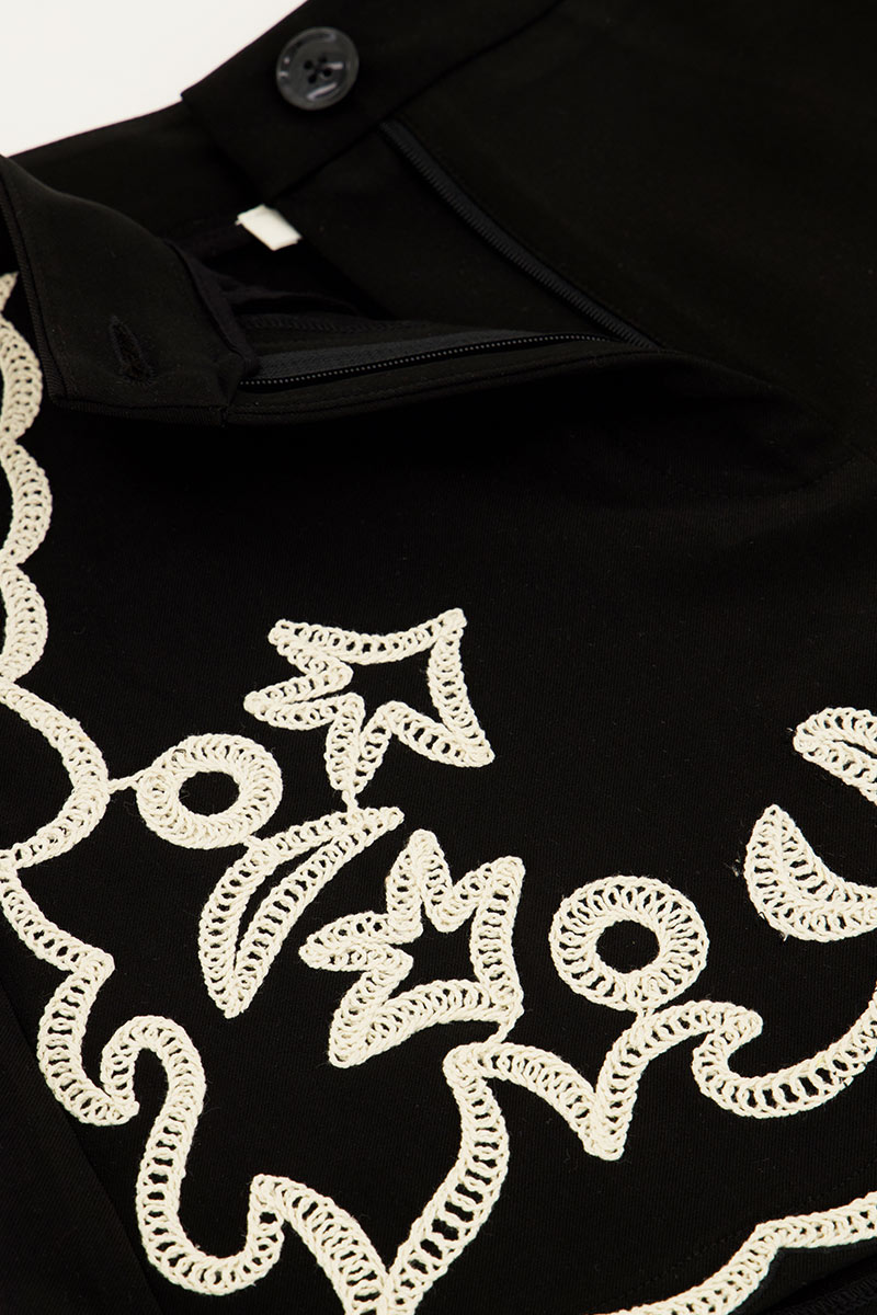 Black shorts with embroidery | My Jewellery