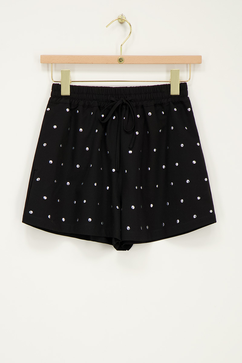 Black shorts with silver studs | My Jewellery