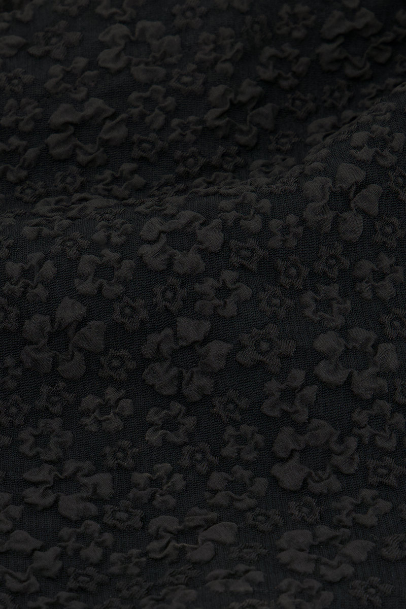 Black top with jacquard and peplum | My Jewellery