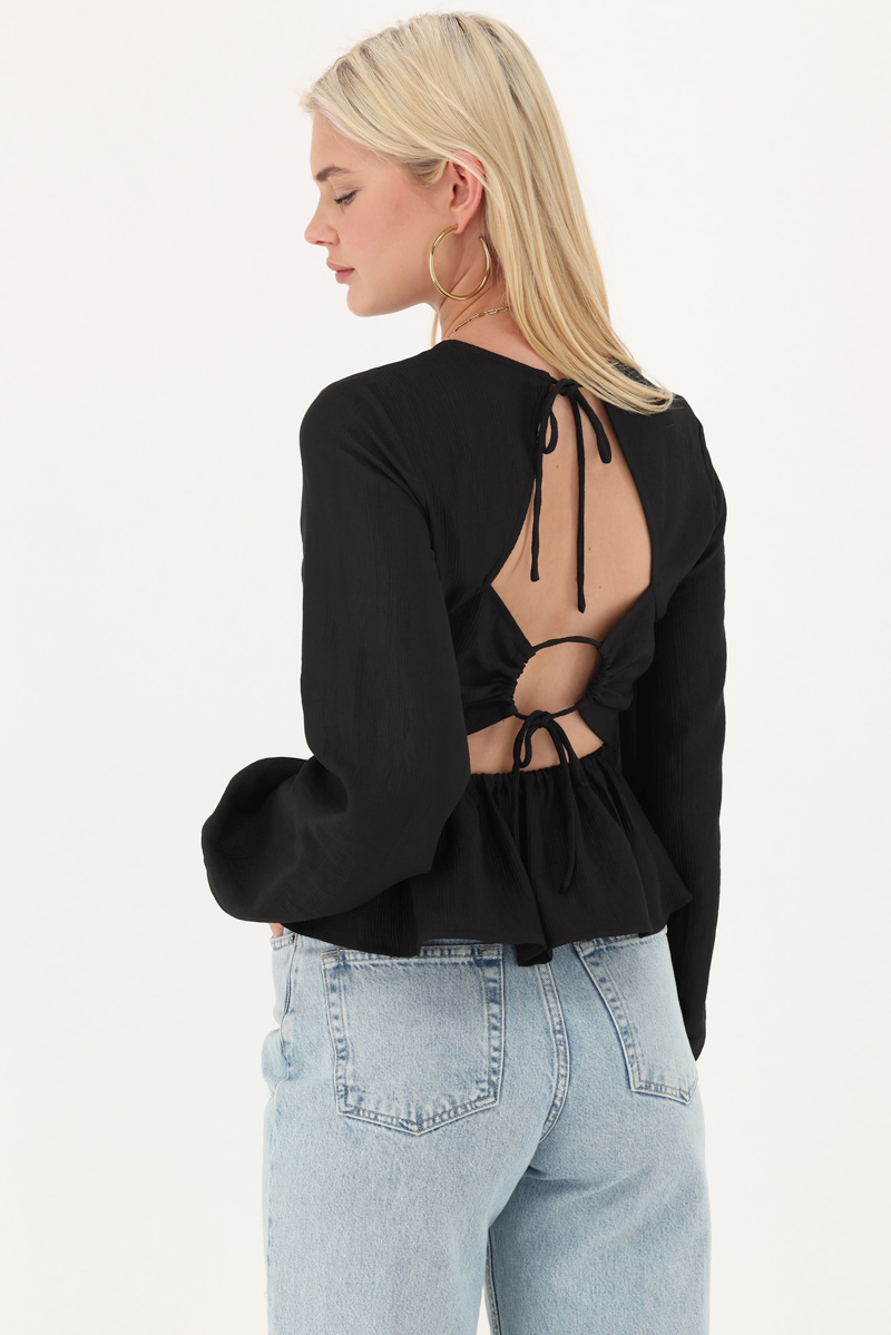 Black top with open back | My Jewellery