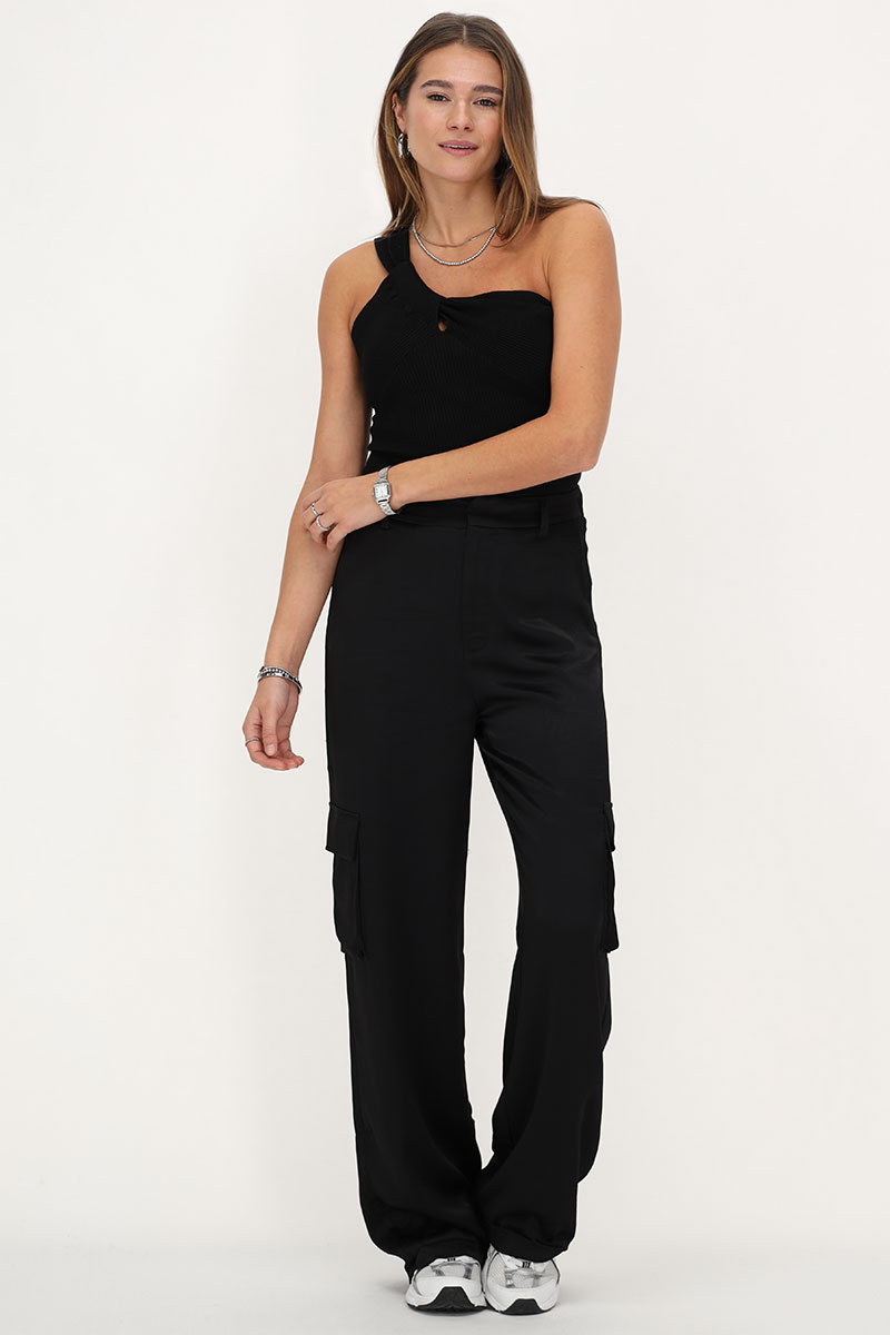 Black twisted one-shoulder top | My Jewellery