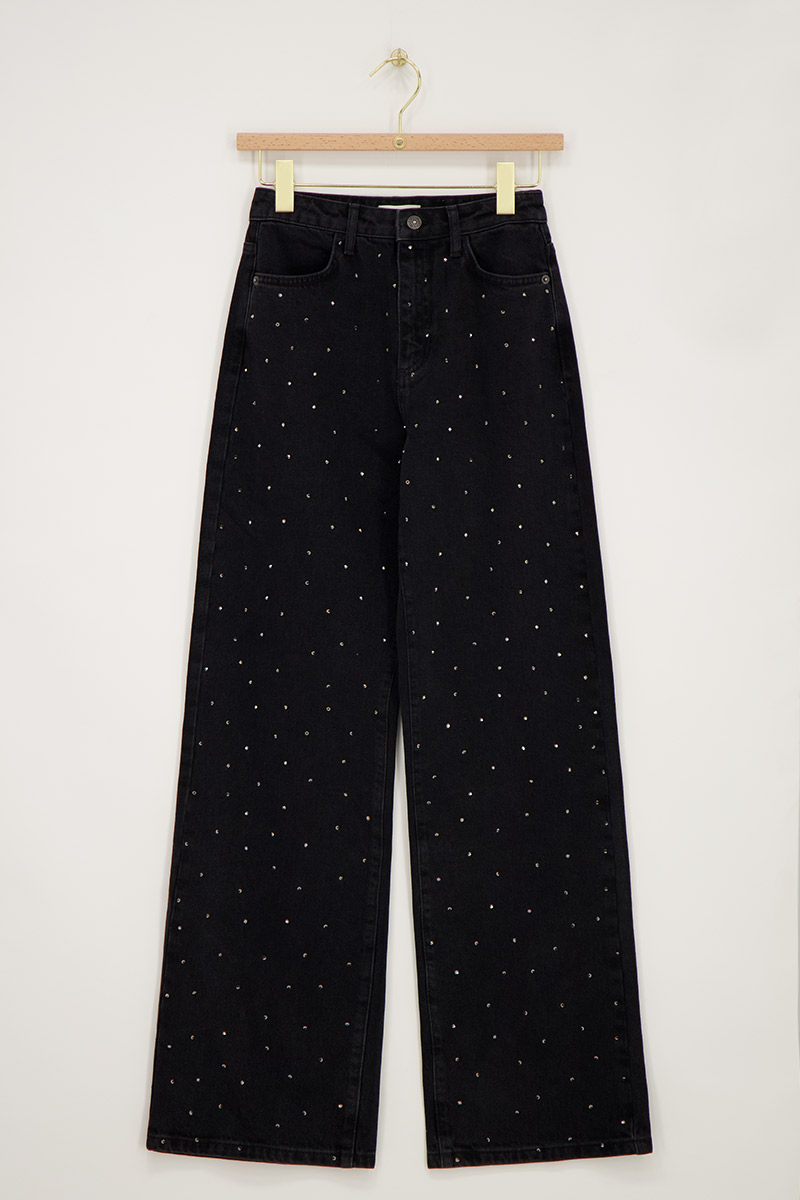 Jean large avec strass | - My jewellery - Modalova