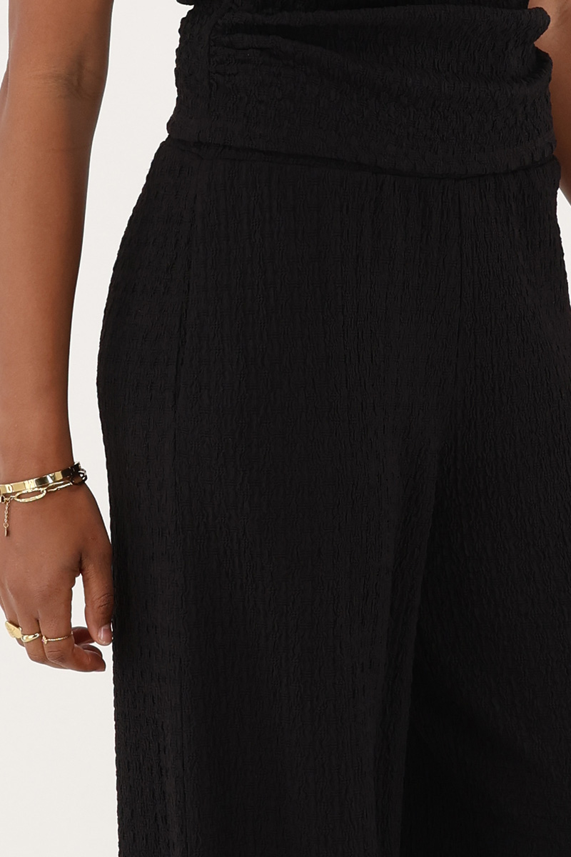 Black wide leg trousers with structure | My Jewellery