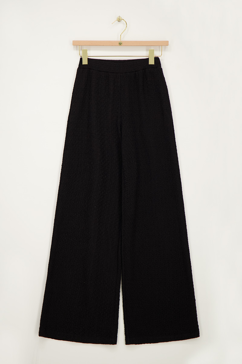 Black wide leg trousers with structure | My Jewellery