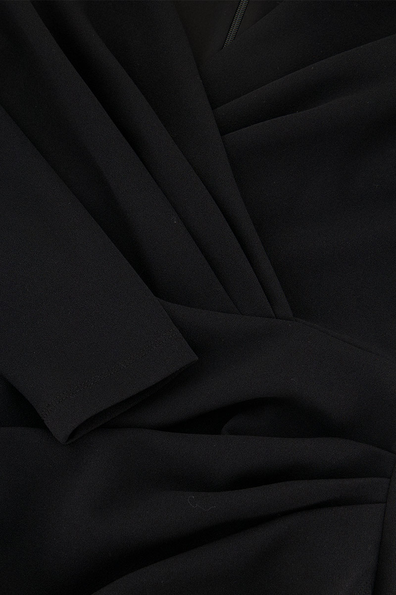 Black overlap draped dress  | My Jewellery