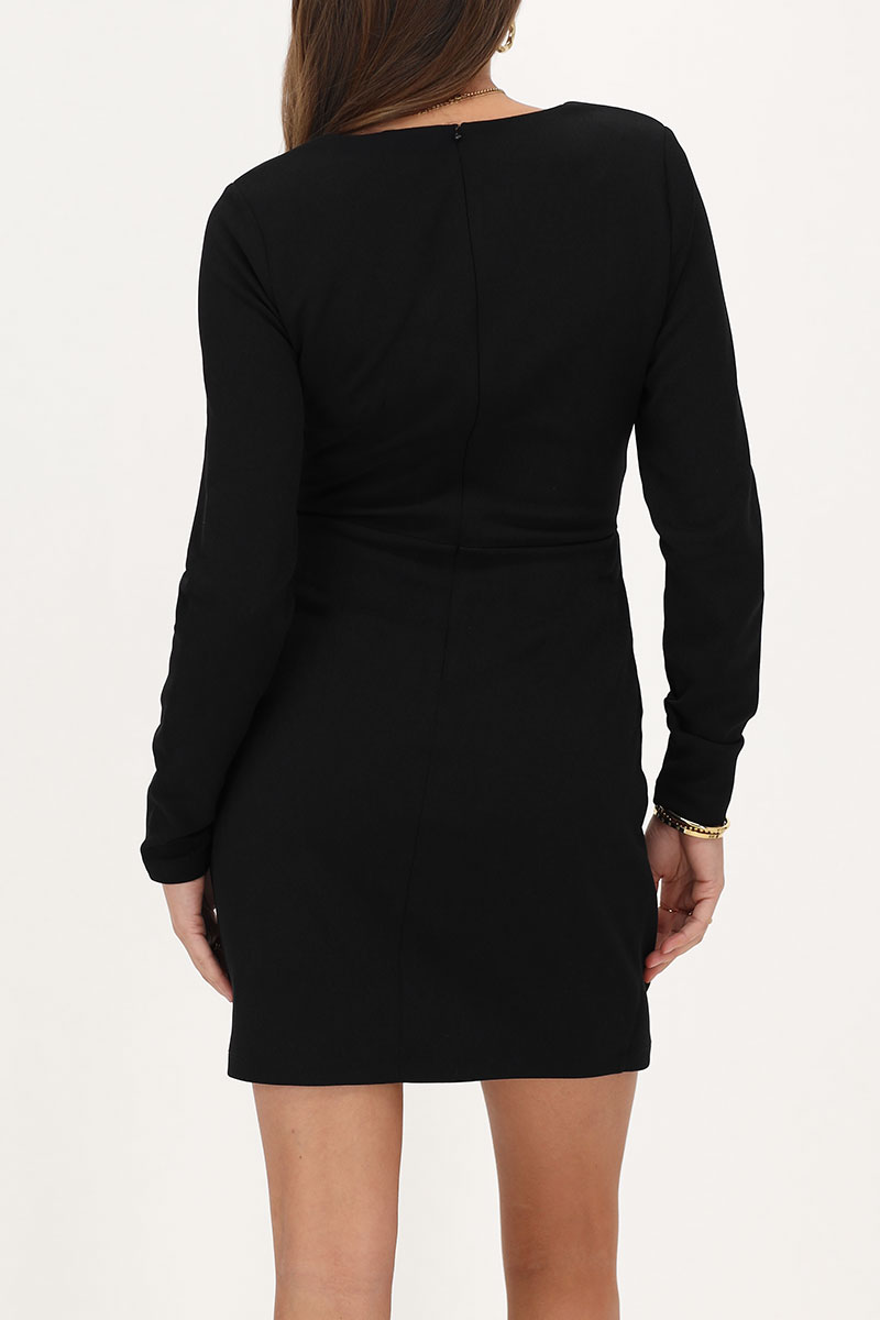 Black overlap draped dress  | My Jewellery