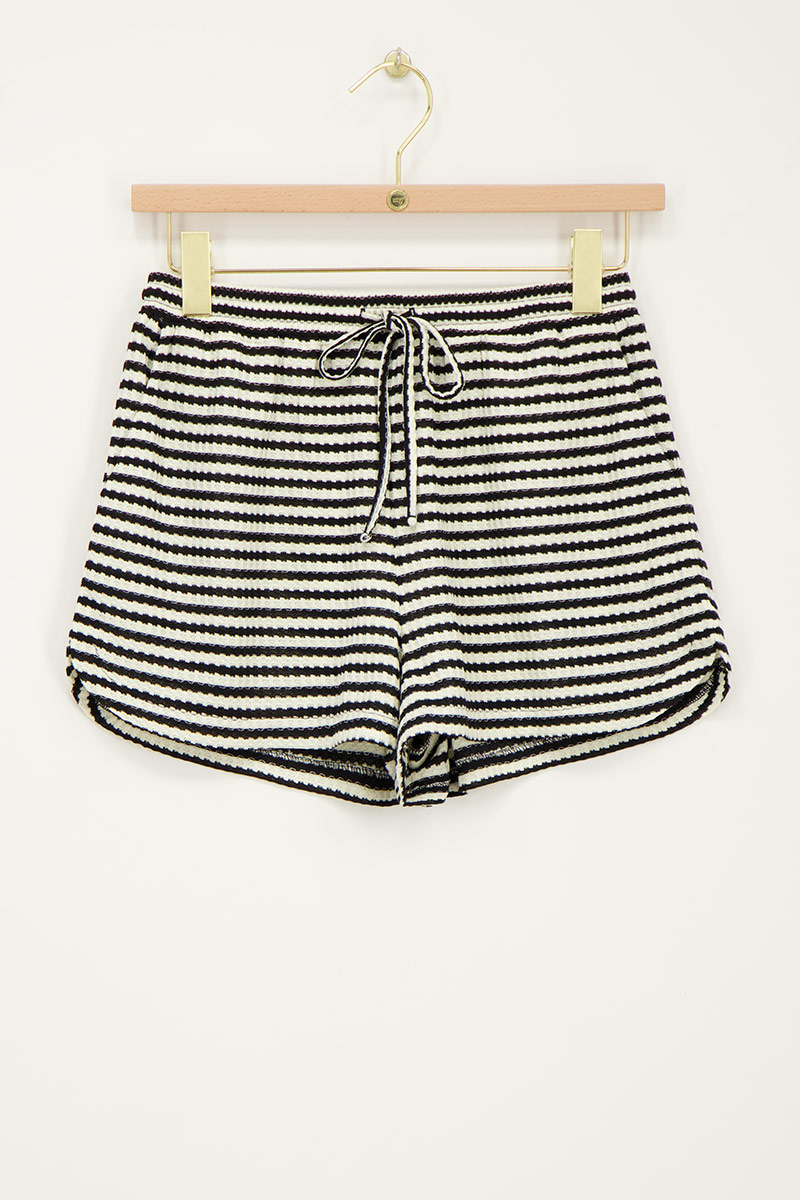 Black and white striped shorts | My Jewellery