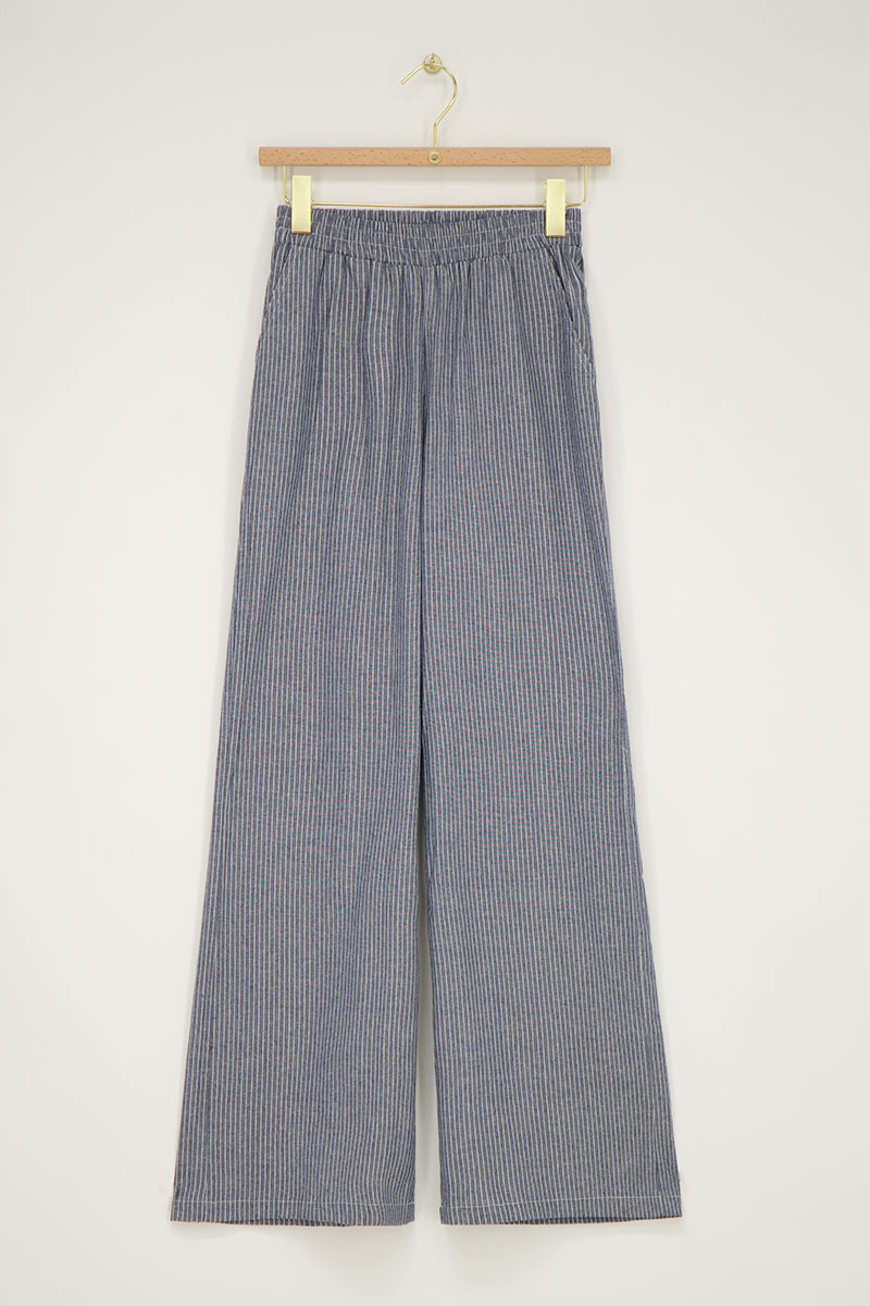 Pantalonà rayures et blanches avec ceinture élastique | - My jewellery - Modalova