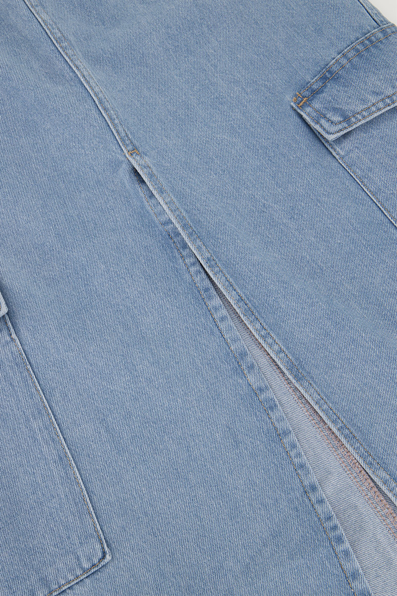 Blue denim cargo midi skirt | My Jewellery