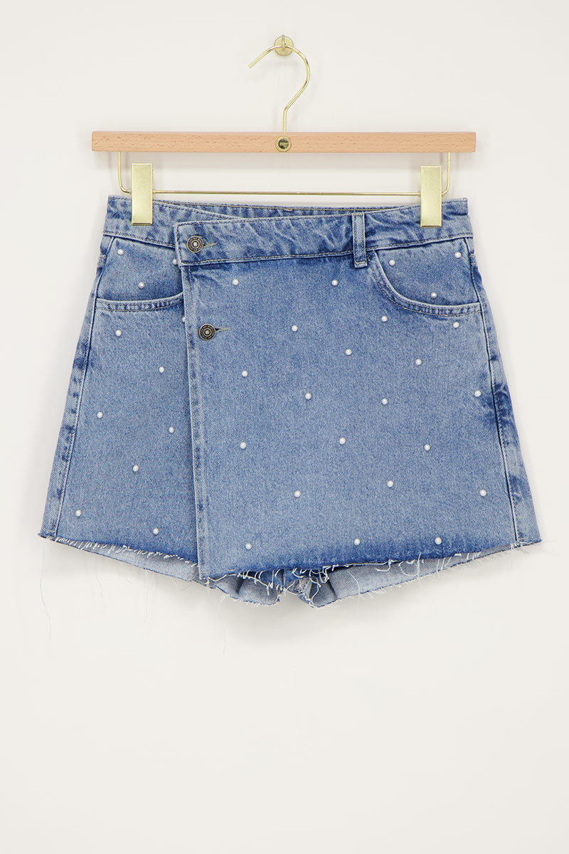 Jupe en denim avec perles | - My jewellery - Modalova