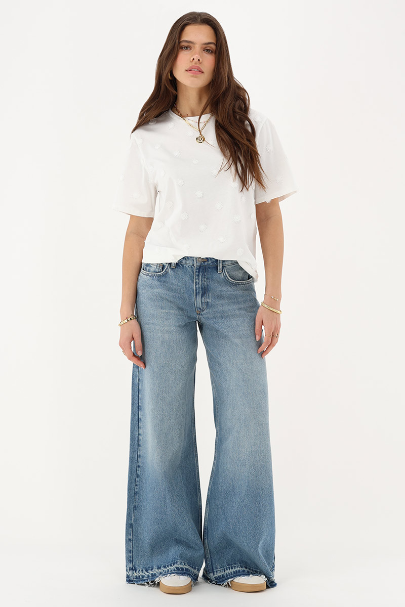 Blue mid-waist wide-leg flared | My Jewellery