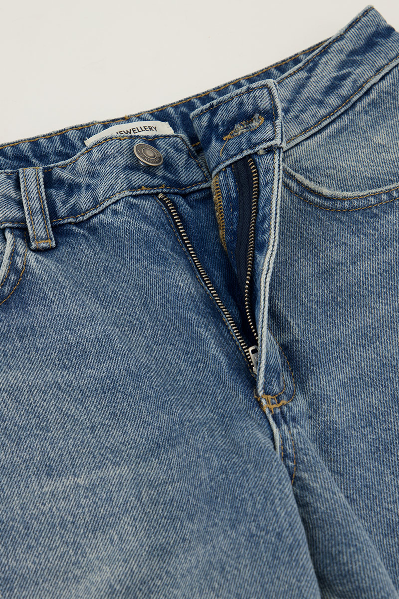 Blue mid waist wide leg with flared | My Jewellery