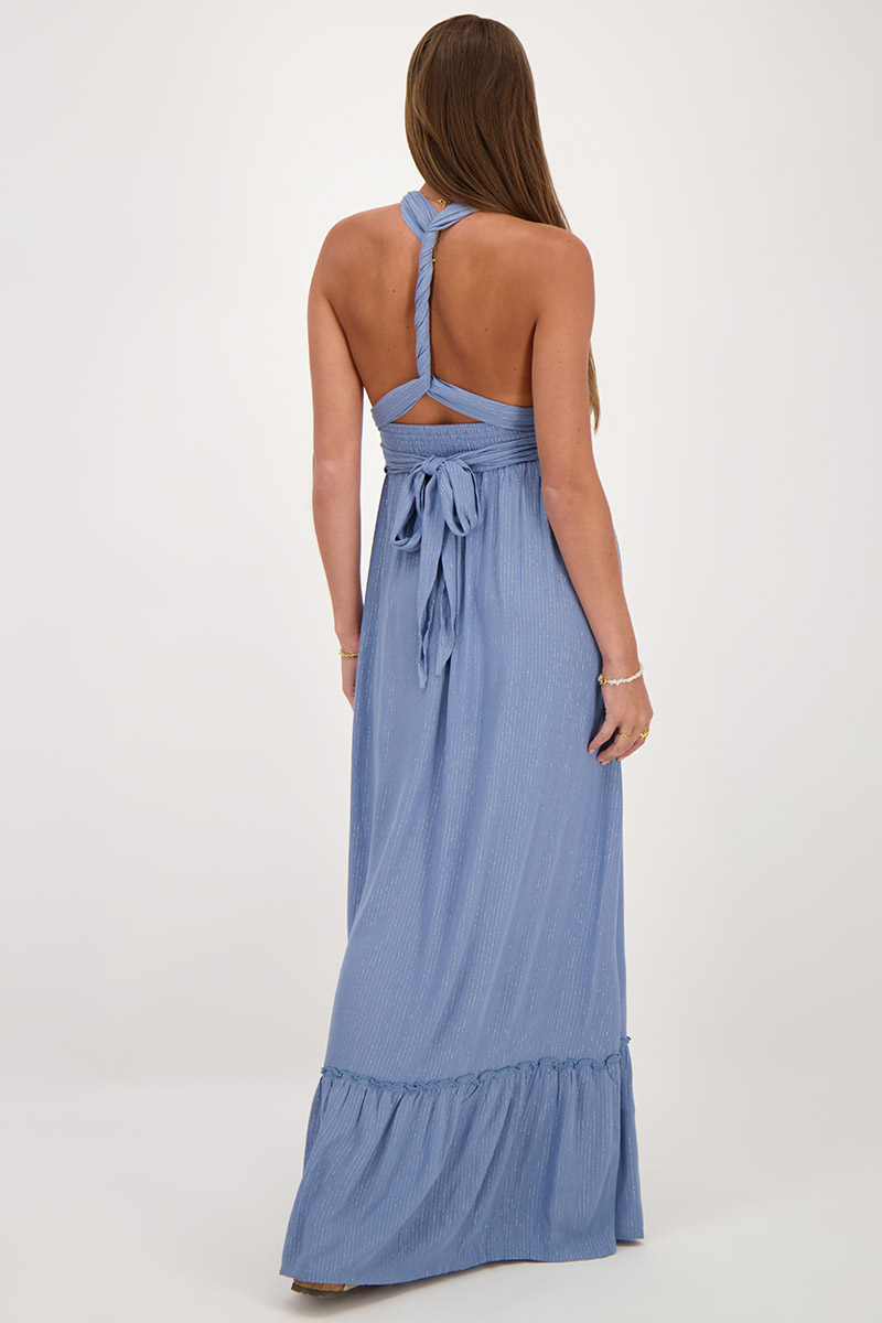 Blue multiway maxi dress with lurex | My Jewellery