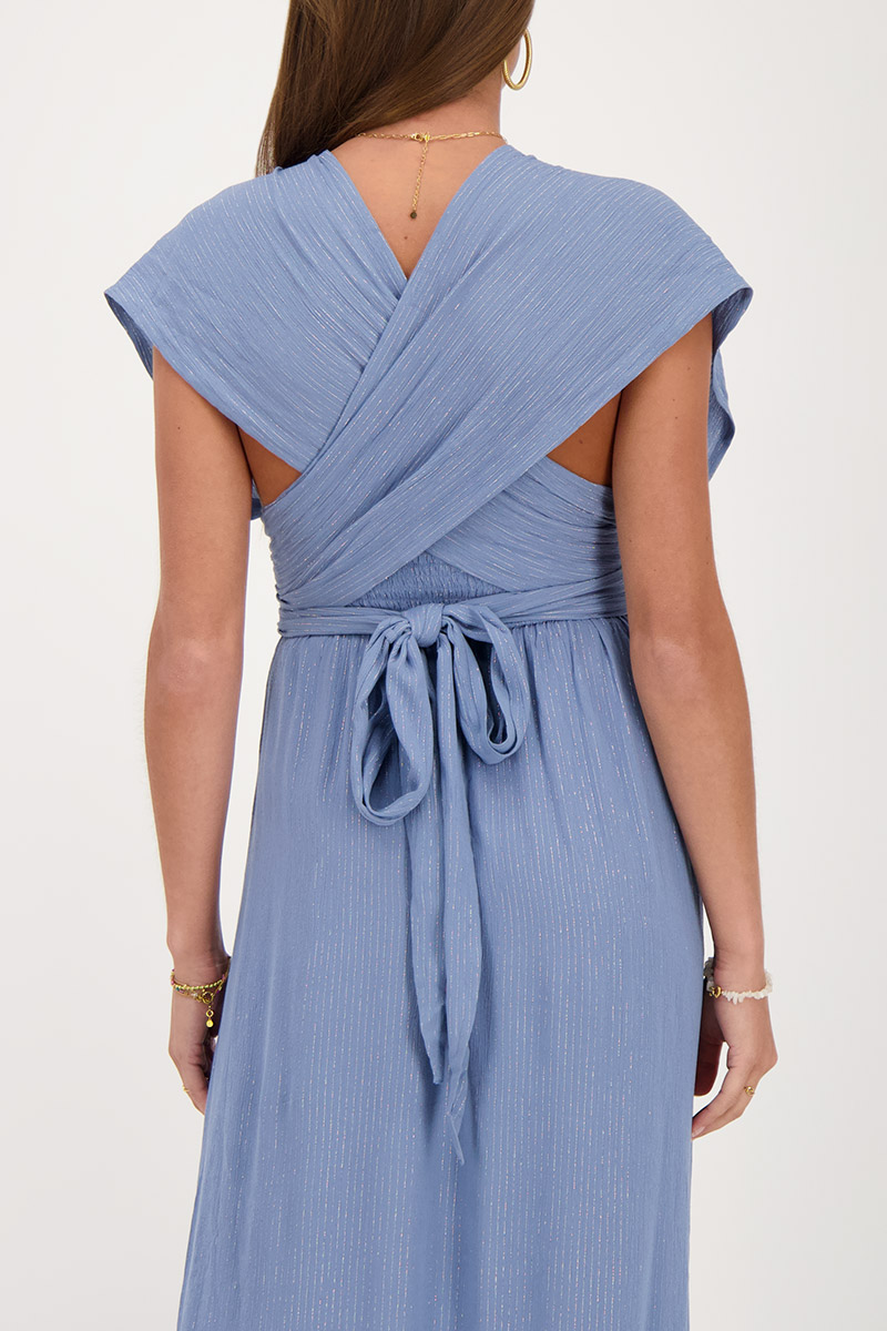 Blue multiway maxi dress with lurex | My Jewellery