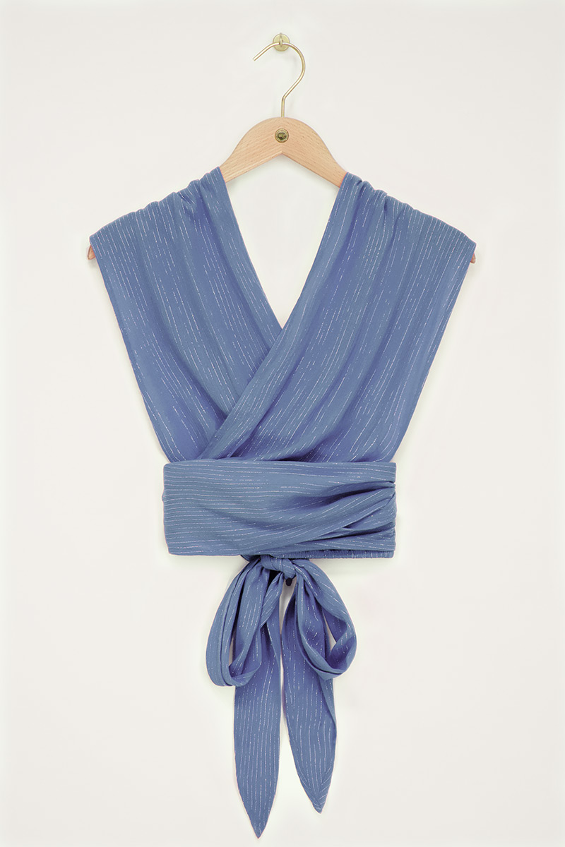 blue multiway top with lurex