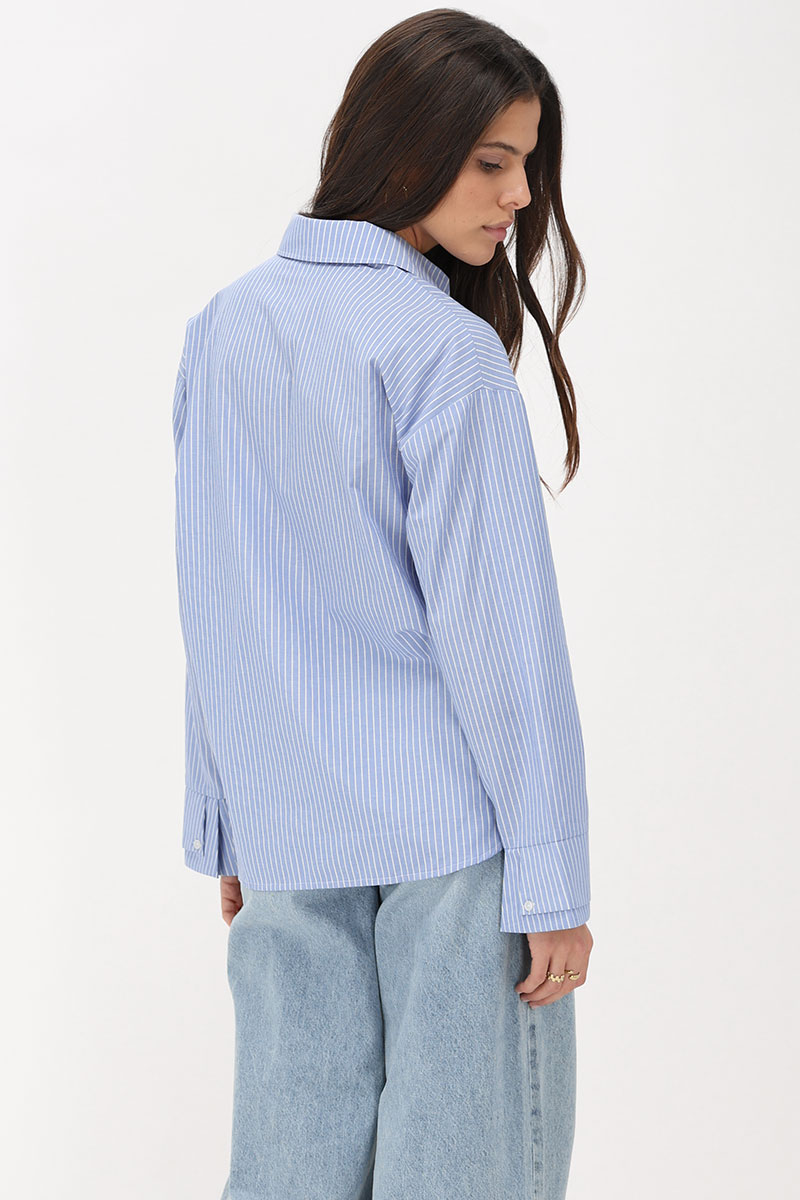 Blue striped blouse with wide sleeves | My Jewellery