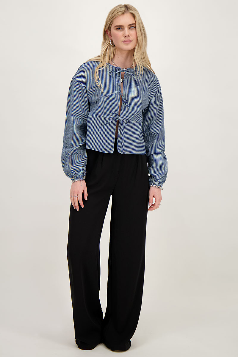 Blue striped top with bows | My Jewellery