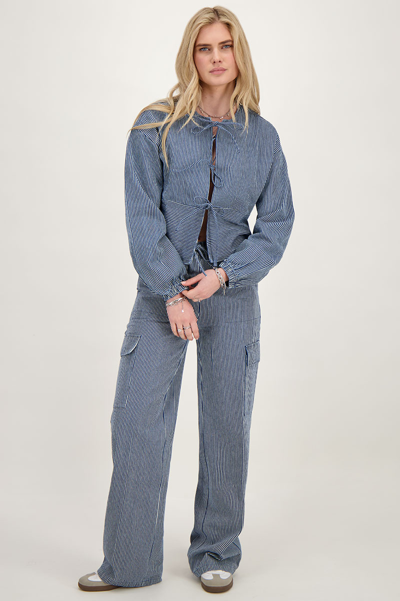 Blue striped top with bows | My Jewellery