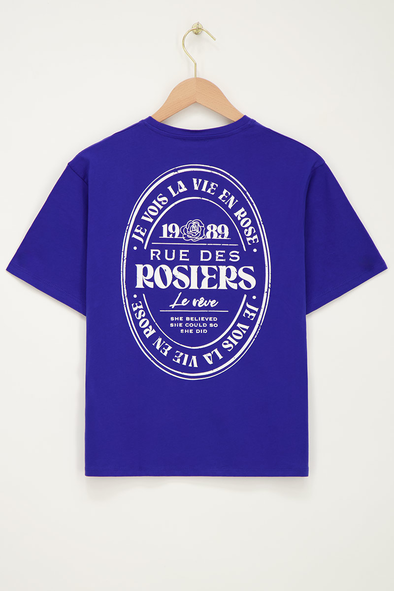 Blue T-shirt "Rue des rosiers" | My Jewellery