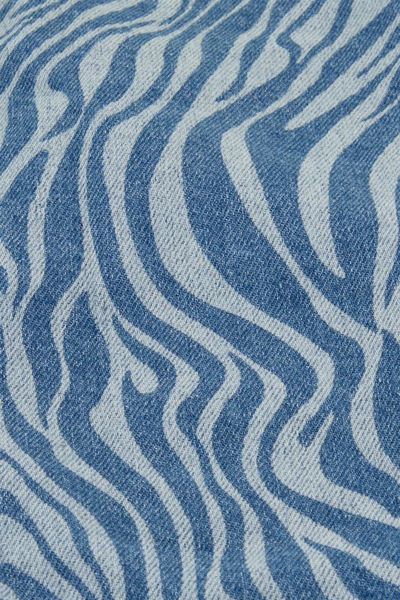 Blue denim top with zebra print | My Jewellery