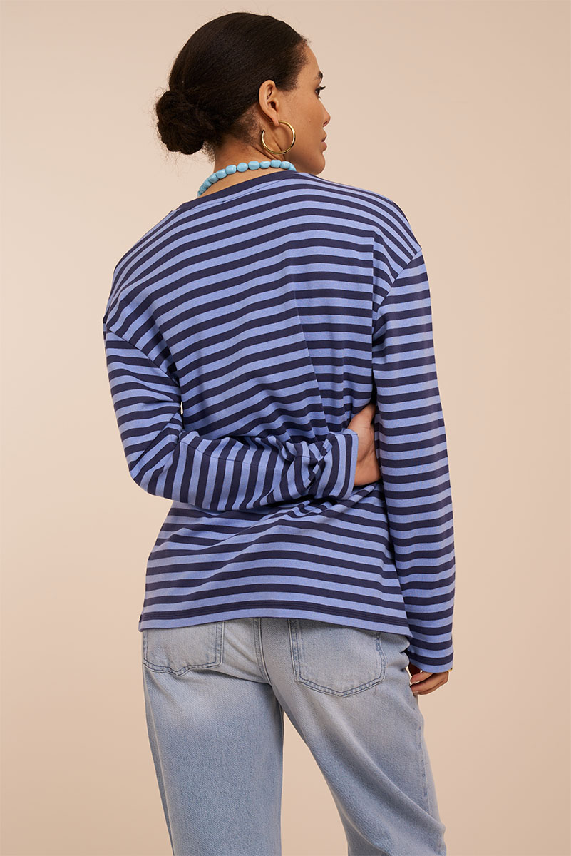 Blue striped T-shirt with long sleeves | My Jewellery