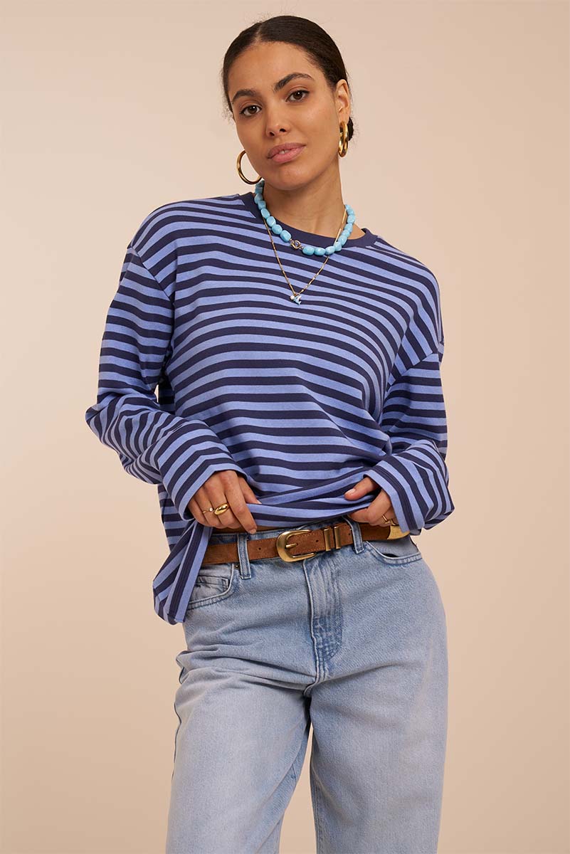 Blue striped T-shirt with long sleeves | My Jewellery