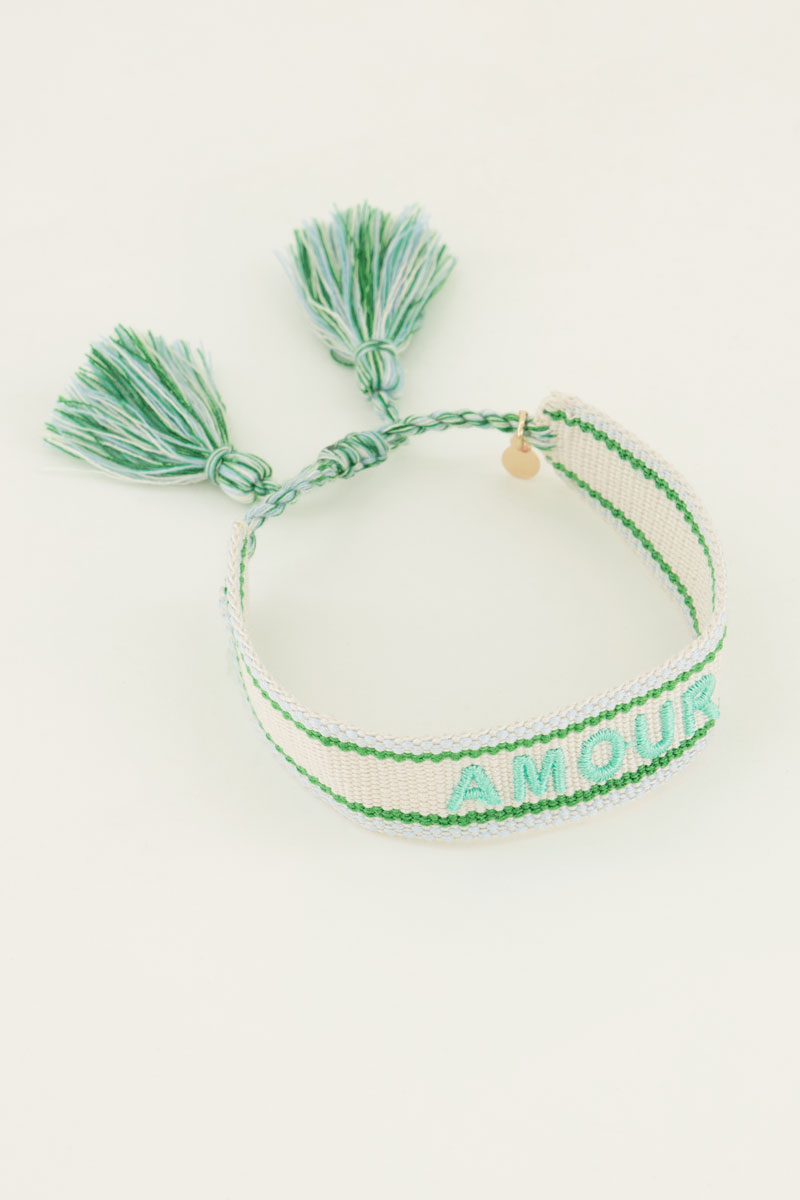 Mintgroen bohemian armbandje amour