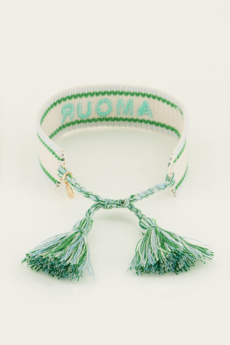 Mintgroen bohemian armbandje amour