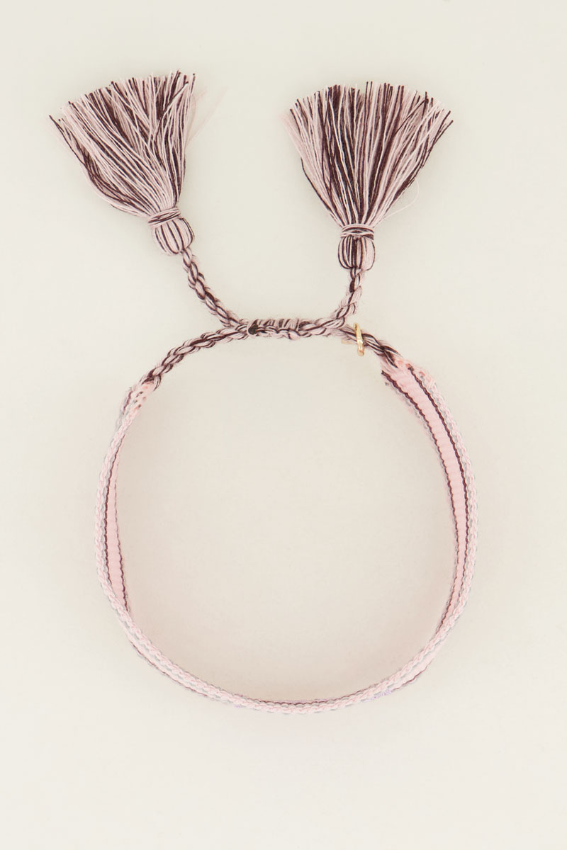 Roze Bohemian armbandje love