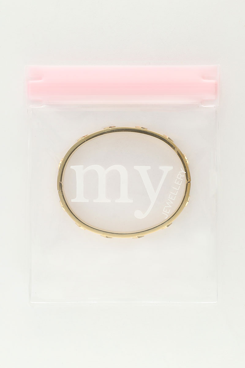 Bold bangle with hearts