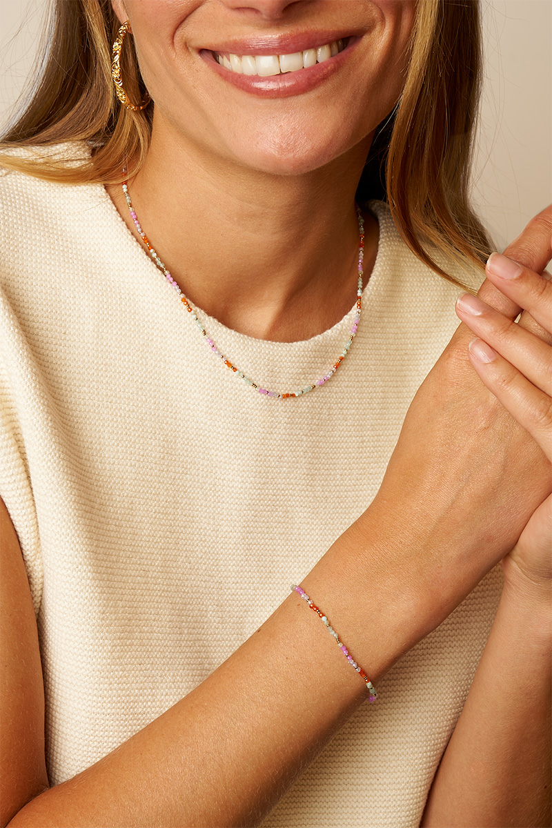 Botanical bracelet with blue beads | My Jewellery