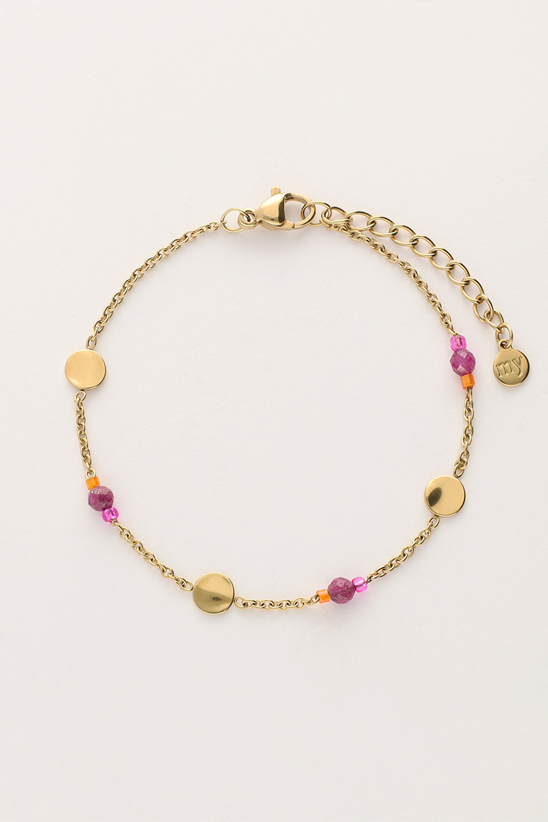 Bracelet with mint and purple beads | My Jewellery