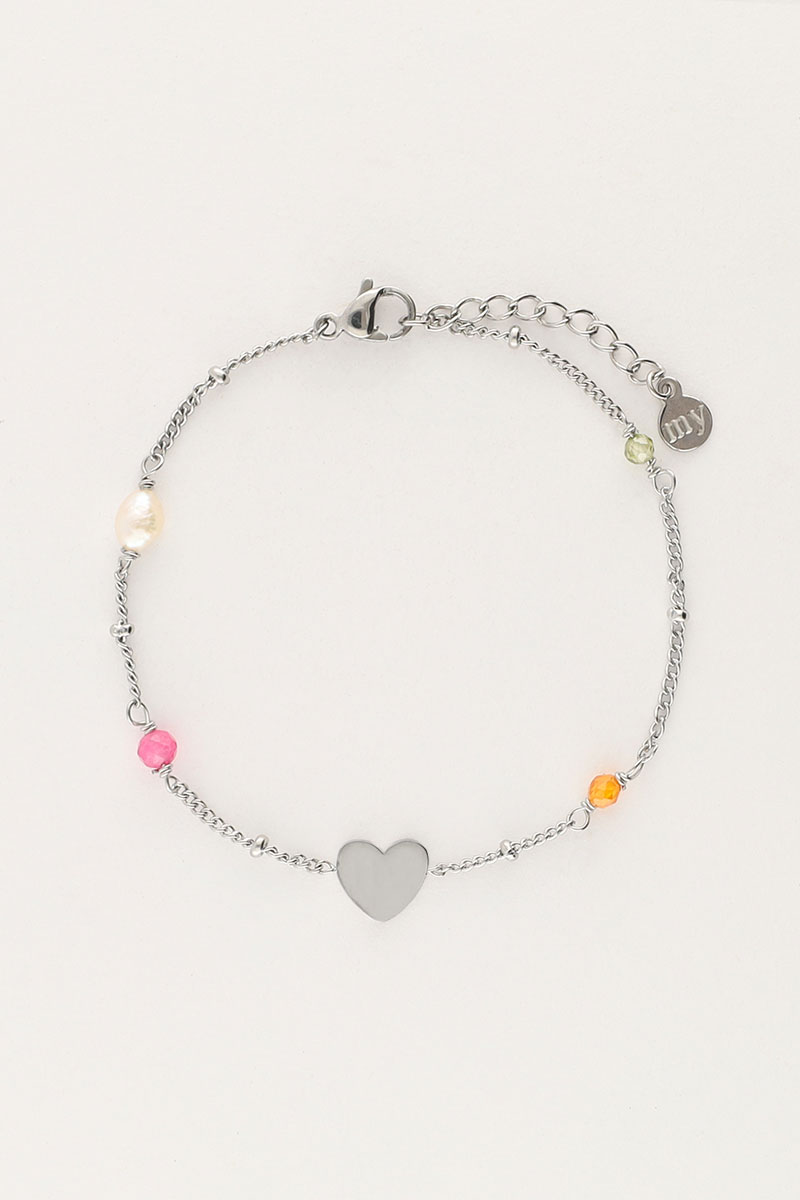 Bracelet with heart and beads  | My Jewellery