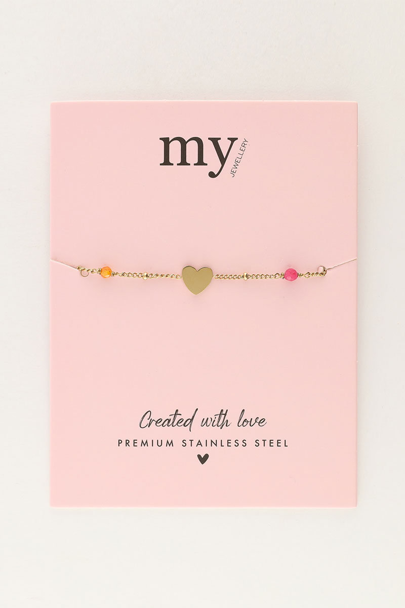 Bracelet with heart and beads  | My Jewellery