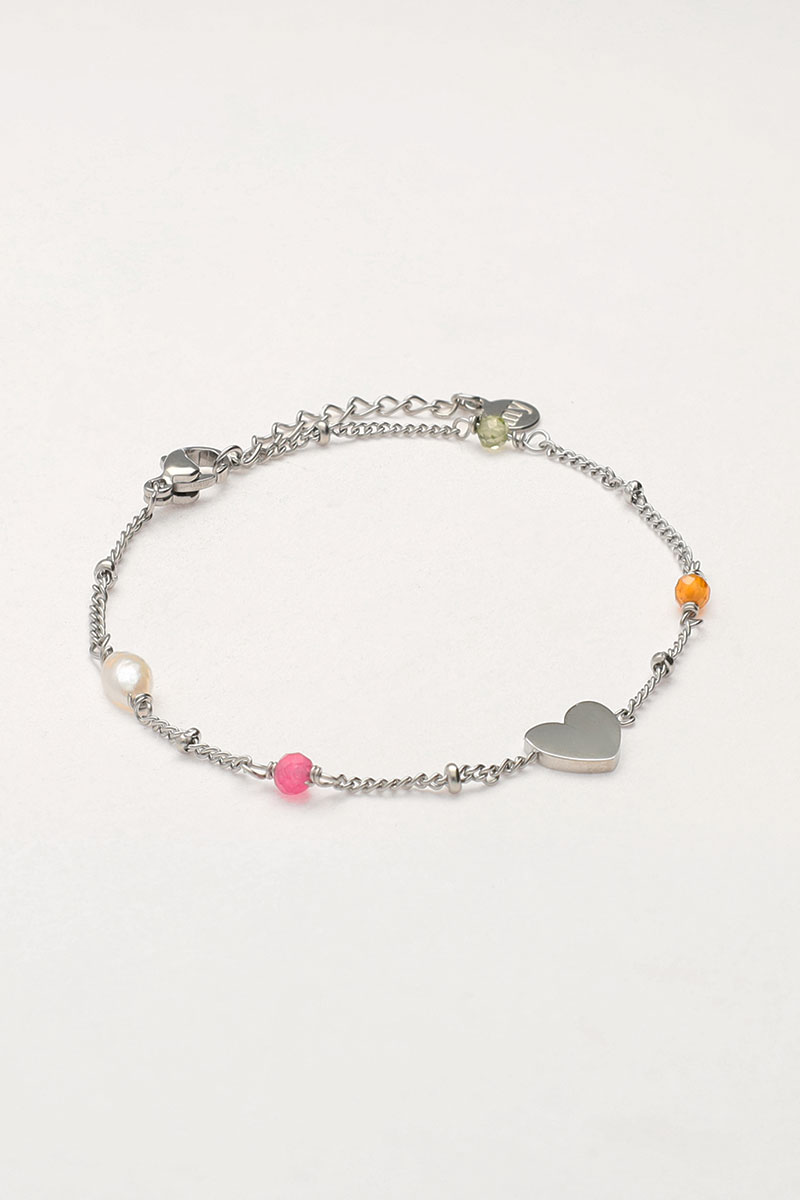 Bracelet with heart and beads  | My Jewellery