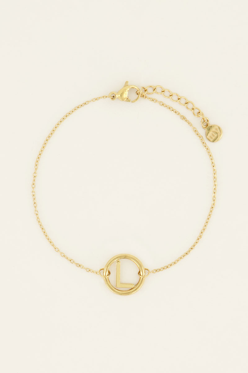My jewellery Armband met initial in ronde bedel