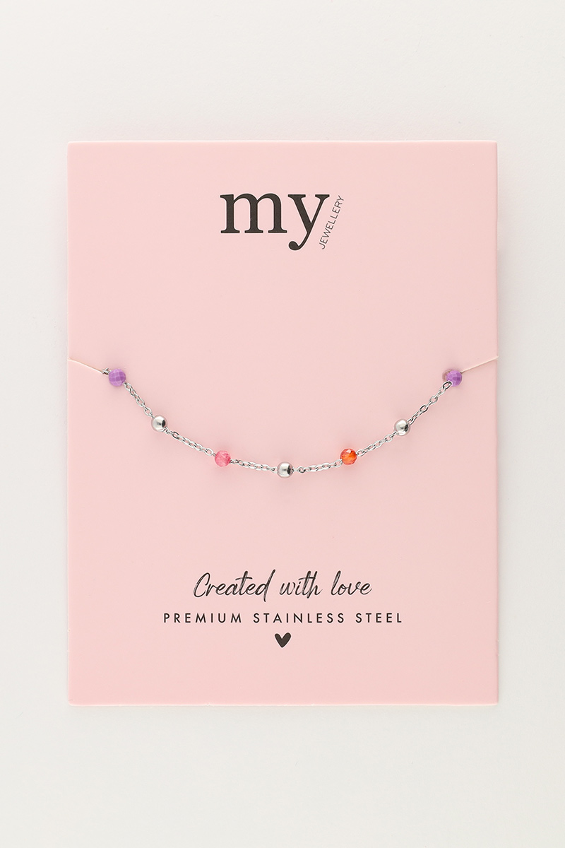 Bracelet with pink and purple beads | My Jewellery