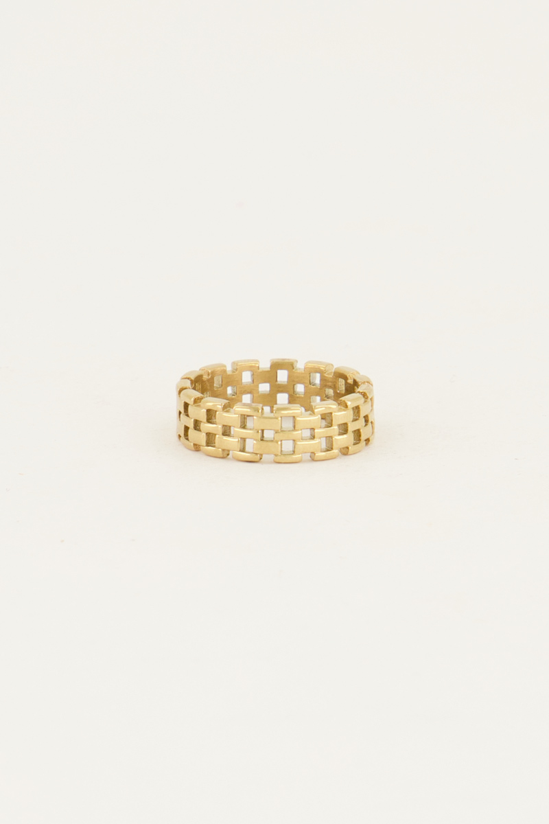 Bague large avec maillons