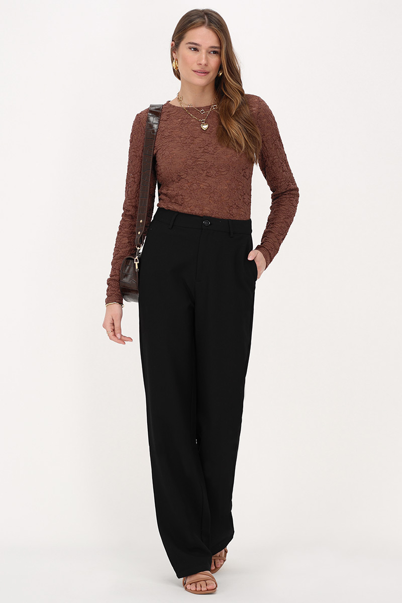 Brown lace top with long sleeves | My Jewellery