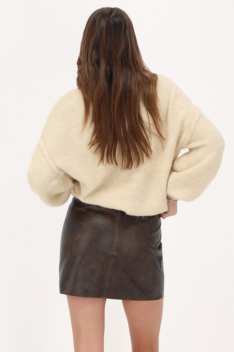 Brown skirt in leather look | My Jewellery