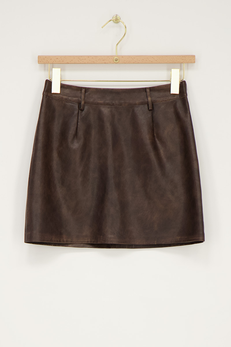 Brown skirt in leather look | My Jewellery