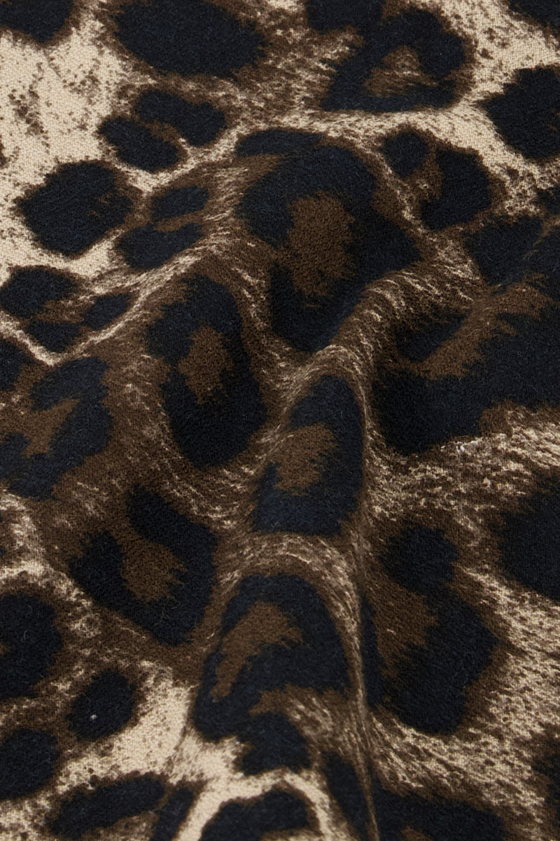 Brown wide leg trousers with leopard print | My Jewellery