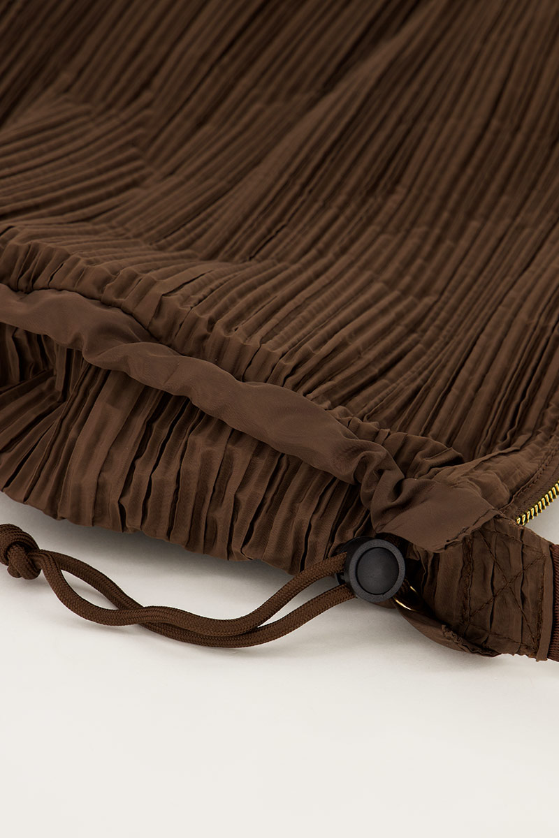 Brown crossbody bag plissé | My Jewellery
