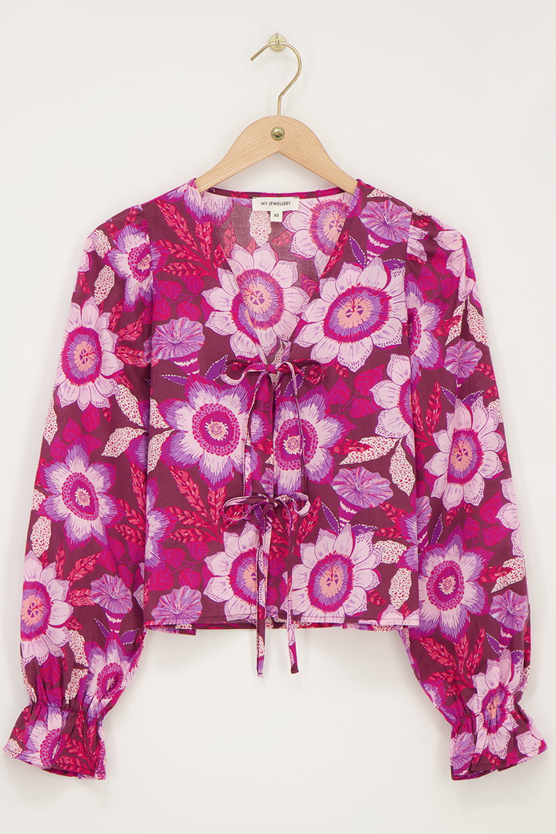 Blouse avec nœuds et imprimé floral | - My jewellery - Modalova