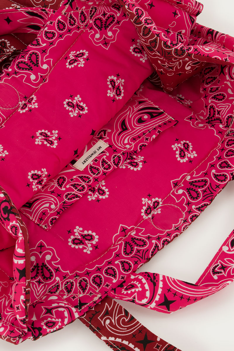 Burgundy shopper with bandana print | My Jewellery