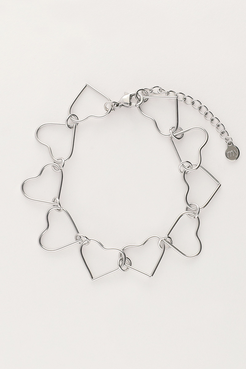 Schakelarmband met hartjes 