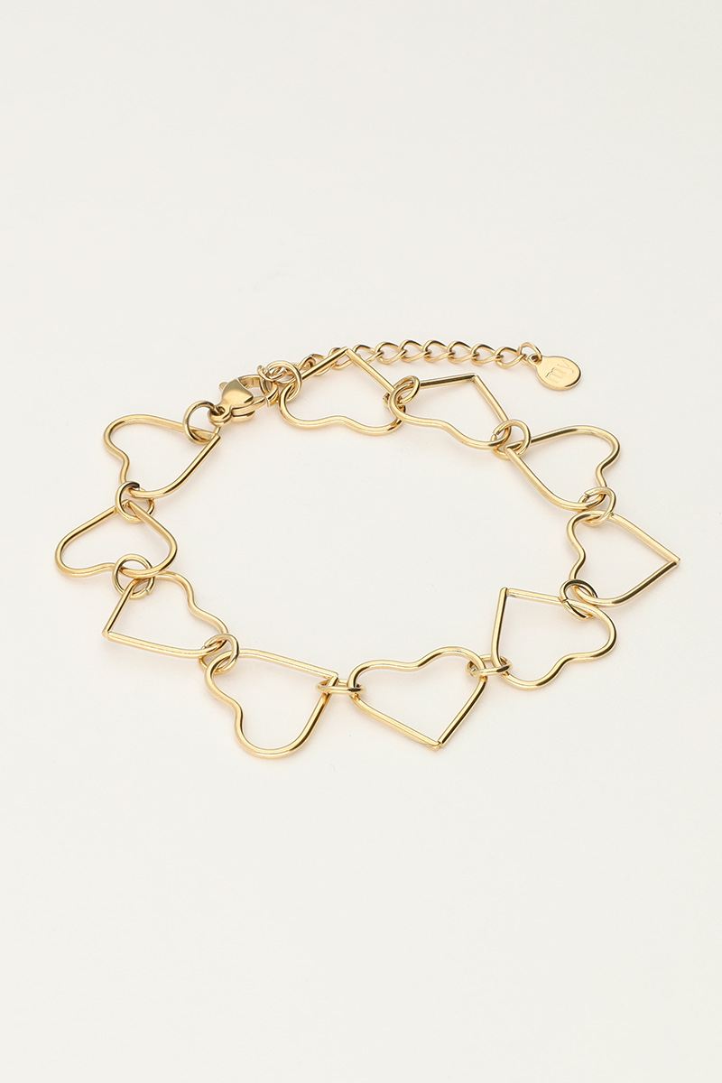 Schakelarmband met hartjes 