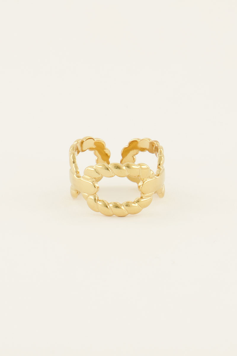 Ring schakels met touwpatroon | My Jewellery