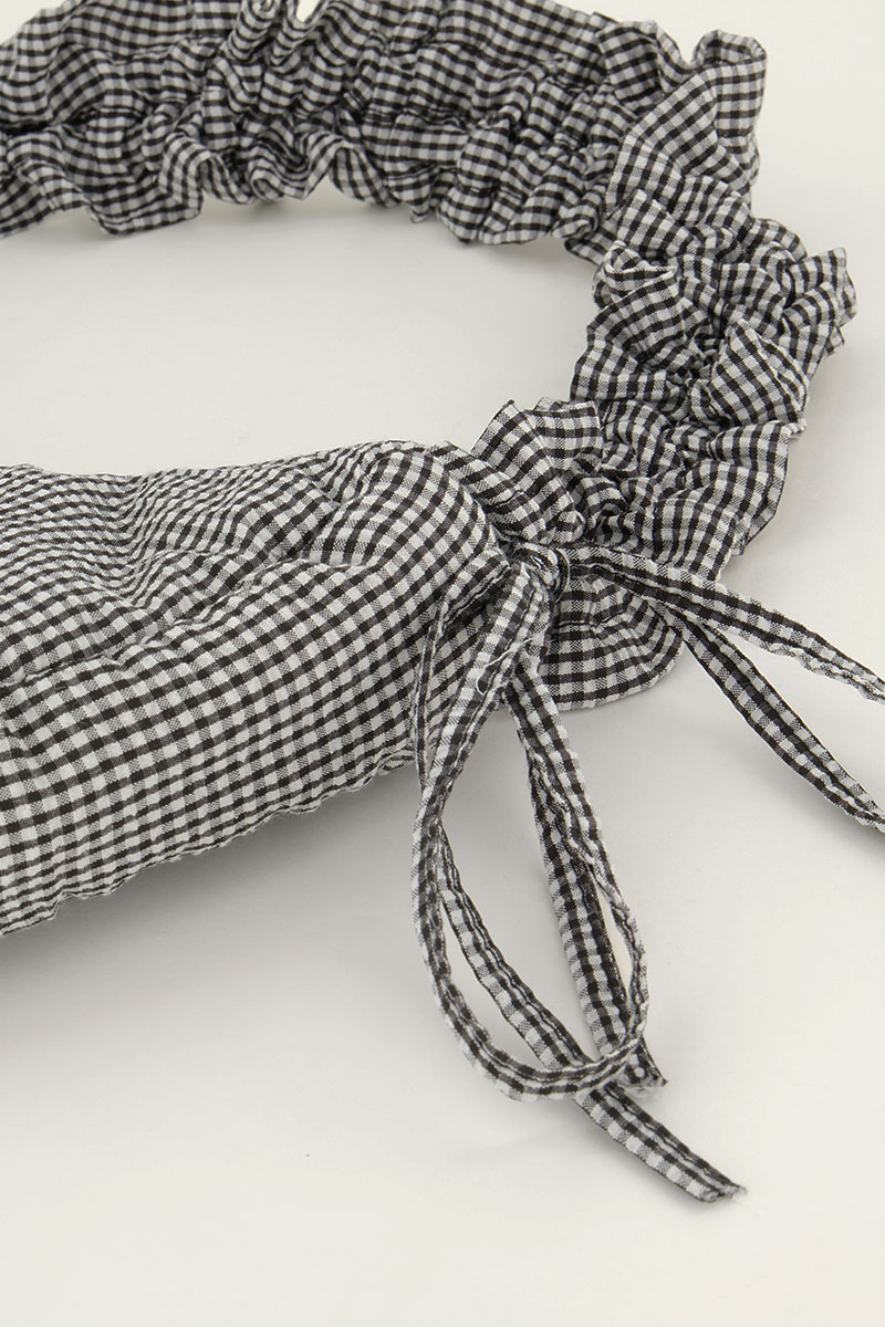 Checkered crossbody bag with ruffle strap | My Jewellery